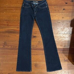 DL1961 Women's Deep Indigo Wide Leg Jeans